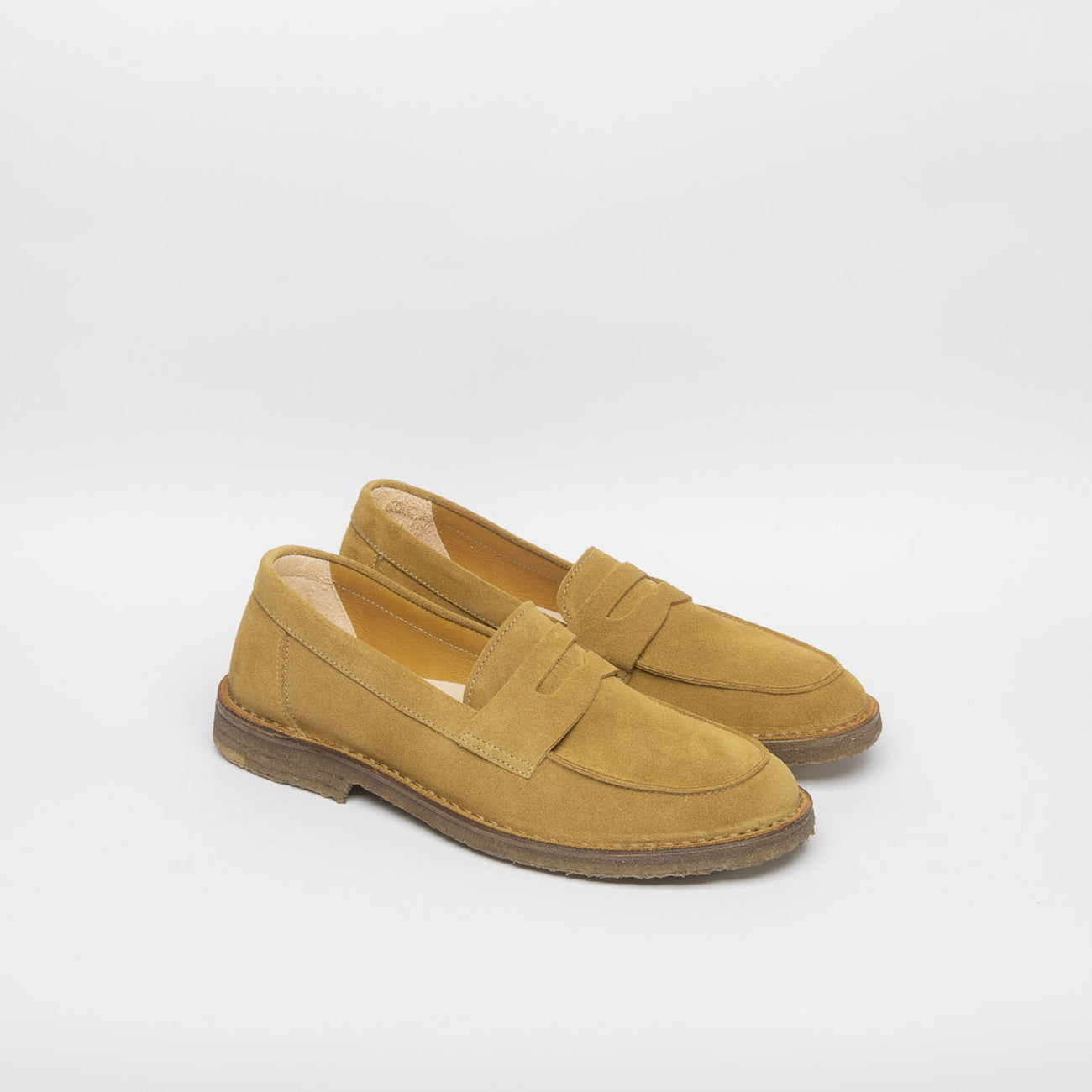 Mocassino penny Astorflex Sadelflex in camoscio beige