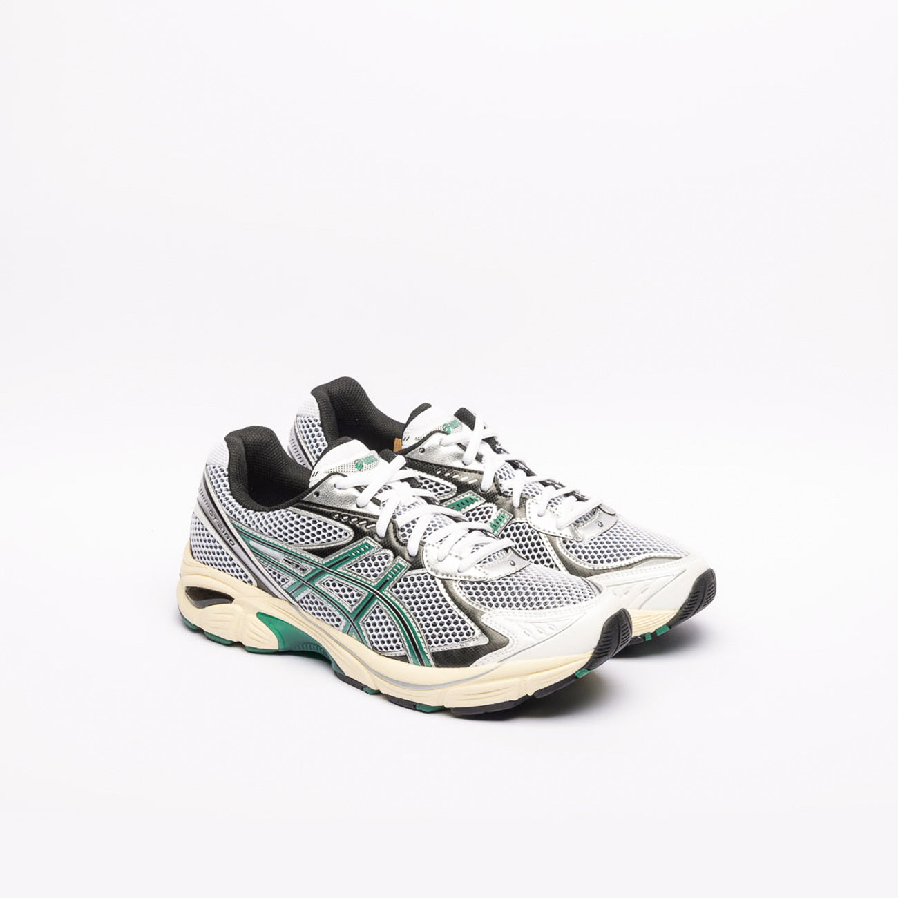 Sneaker running Asics GT-2160 in tessuto bianco e pelle verde