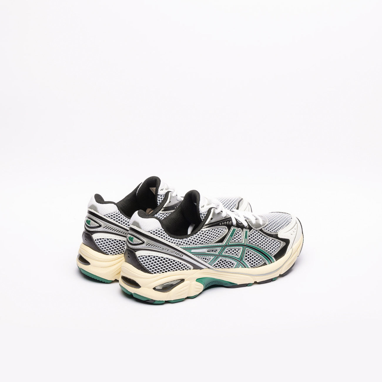 Sneaker running Asics GT-2160 in tessuto bianco e pelle verde