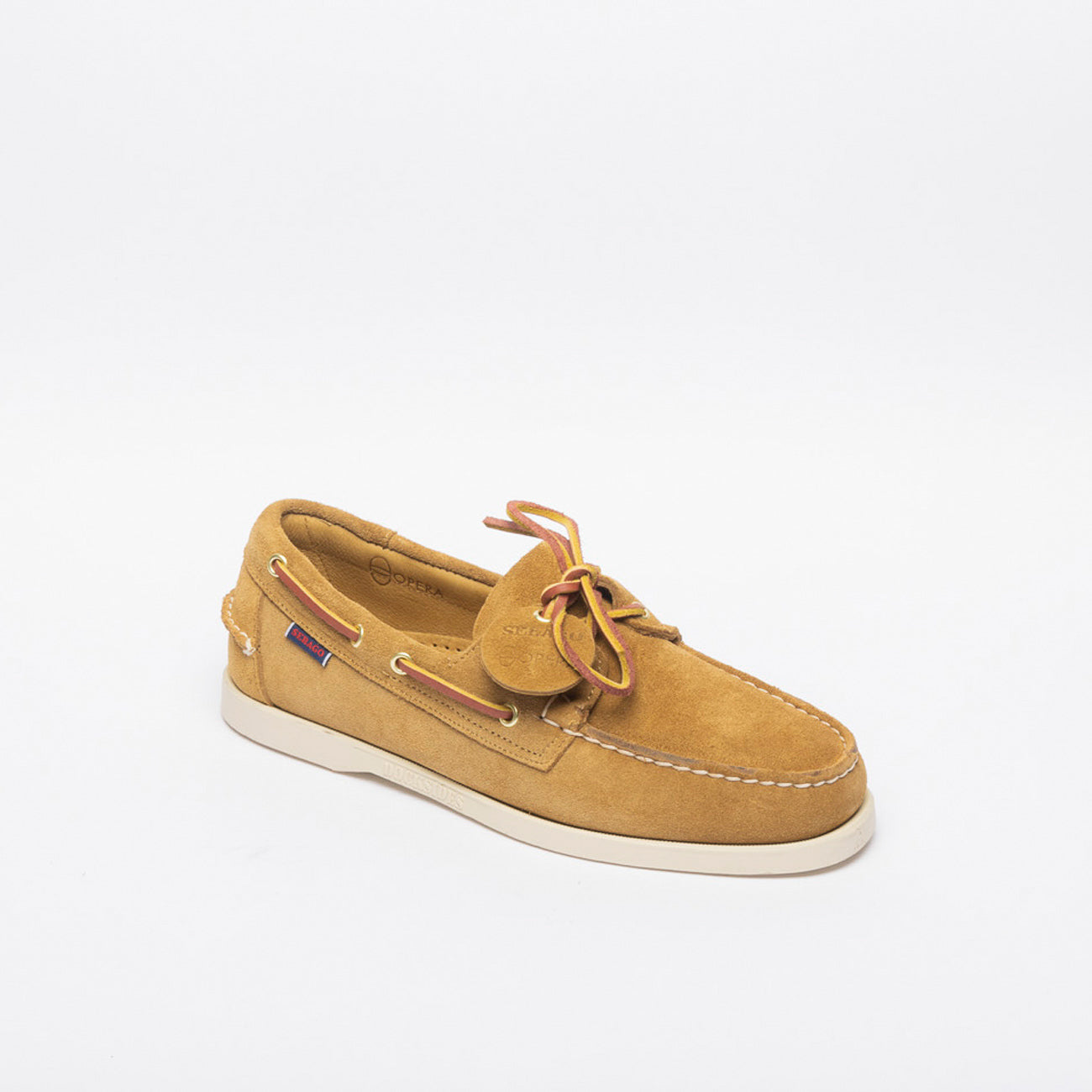 Mocassino da barca Sebago Portalnd Artisan in camoscio beige