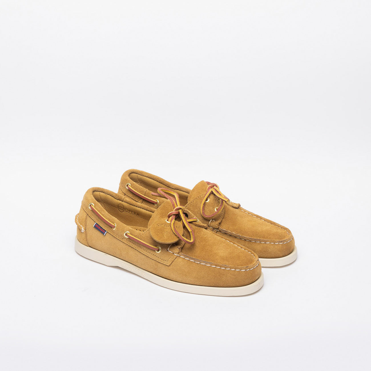 Mocassino da barca Sebago Portalnd Artisan in camoscio beige