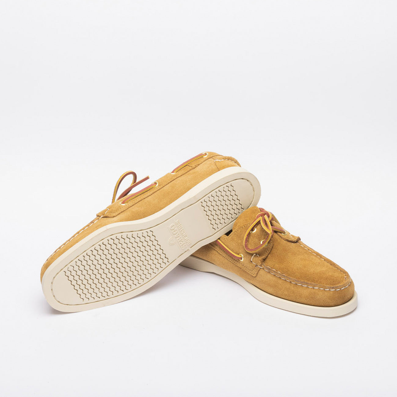 Mocassino da barca Sebago Portalnd Artisan in camoscio beige