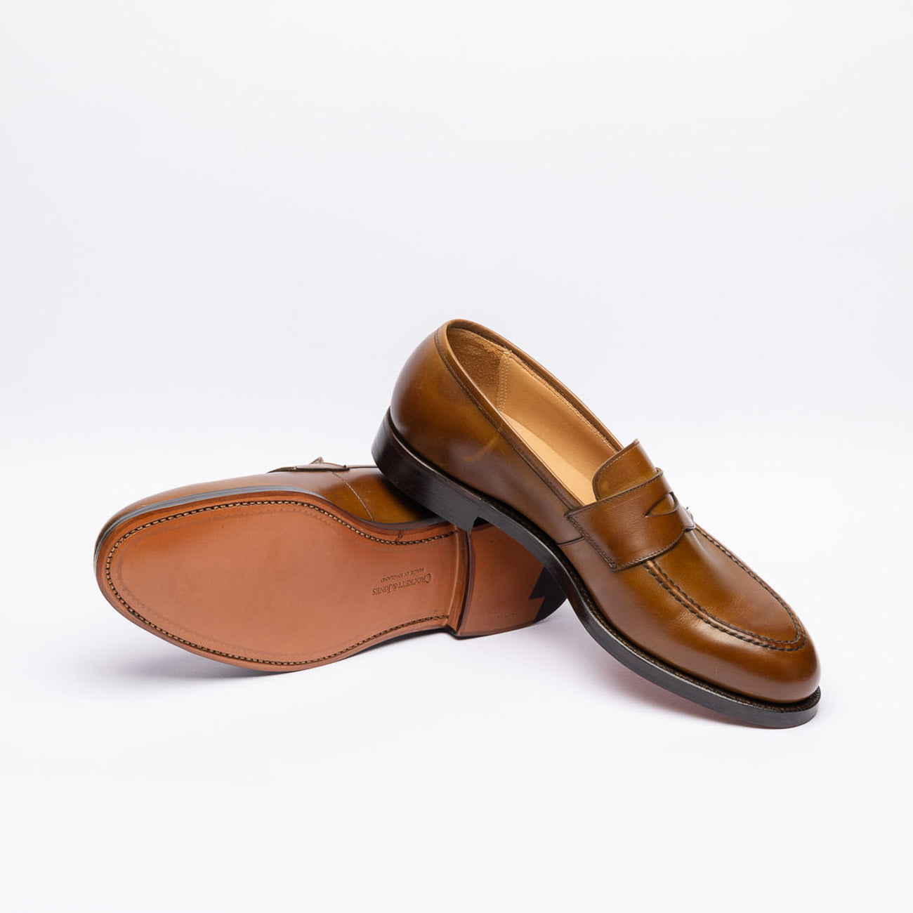 Crockett & Jones Henley penny loafer moccasin in brown leather