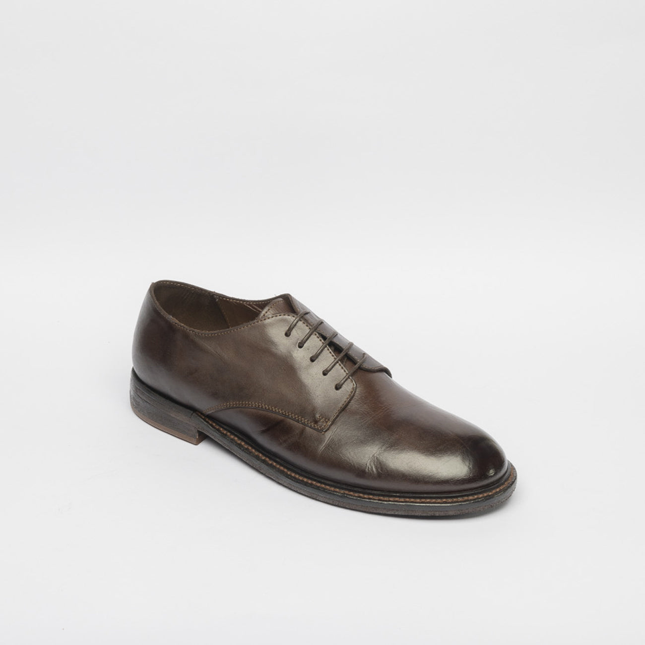 Stringata derby MOMA Word_U in pelle marrone