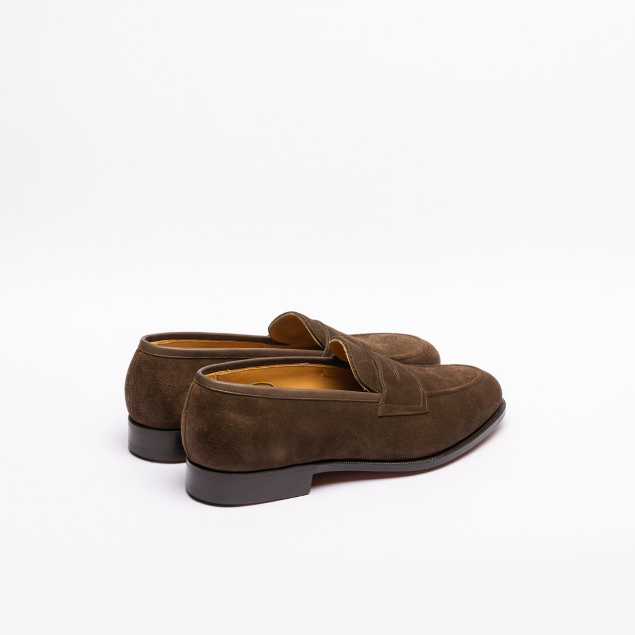 Edward Green Piccadilly penny loafer moccasin in brown suede