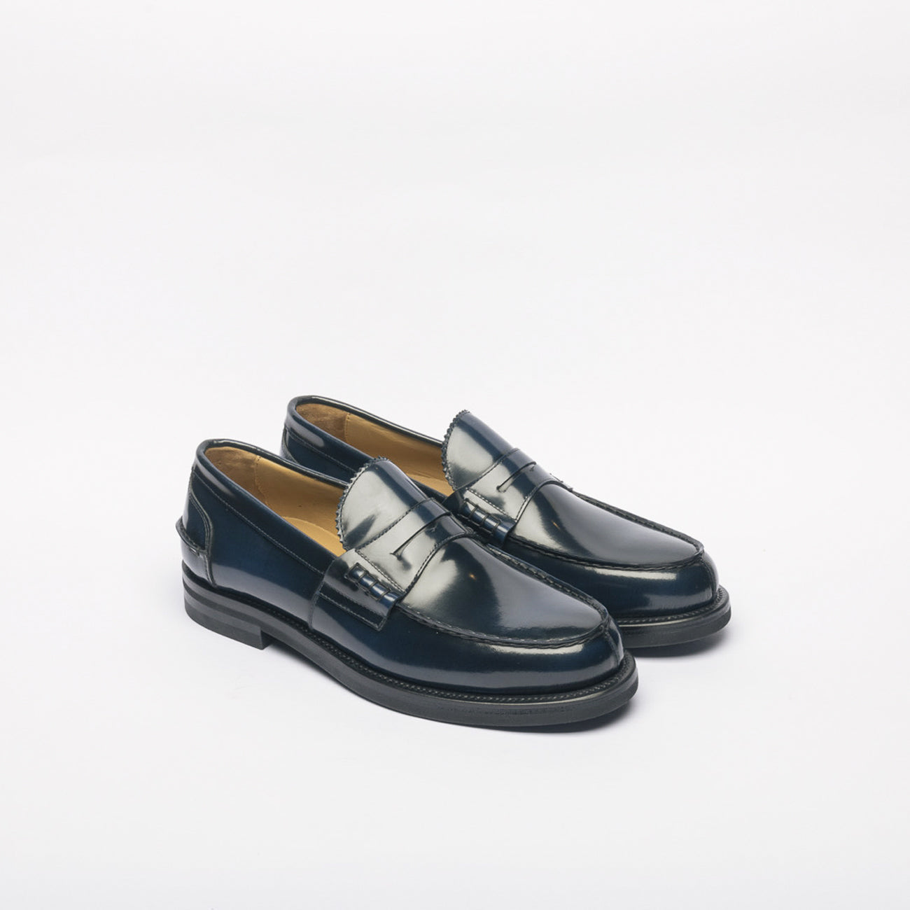 Mocassino penny Borghini GB02 in pelle spazzolata blu