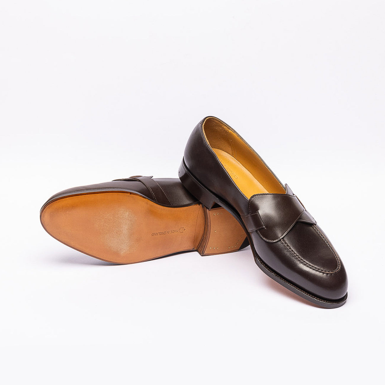 Mocassino incrociato Edward Green Lulworth in pelle marrone (Espresso calf)