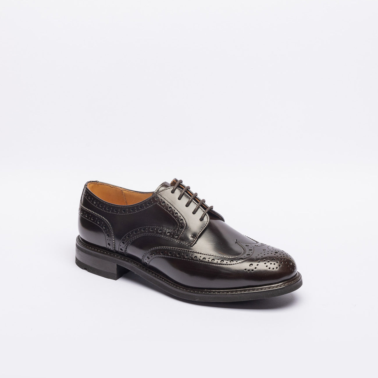 Stringata derby Berwick 5544 in pelle spazzolata marrone (Suola gomma)