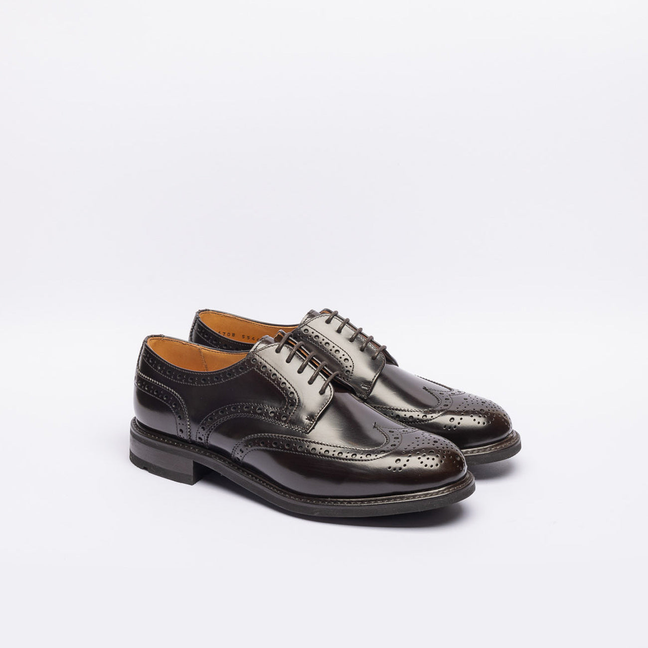 Stringata derby Berwick 5544 in pelle spazzolata marrone (Suola gomma)
