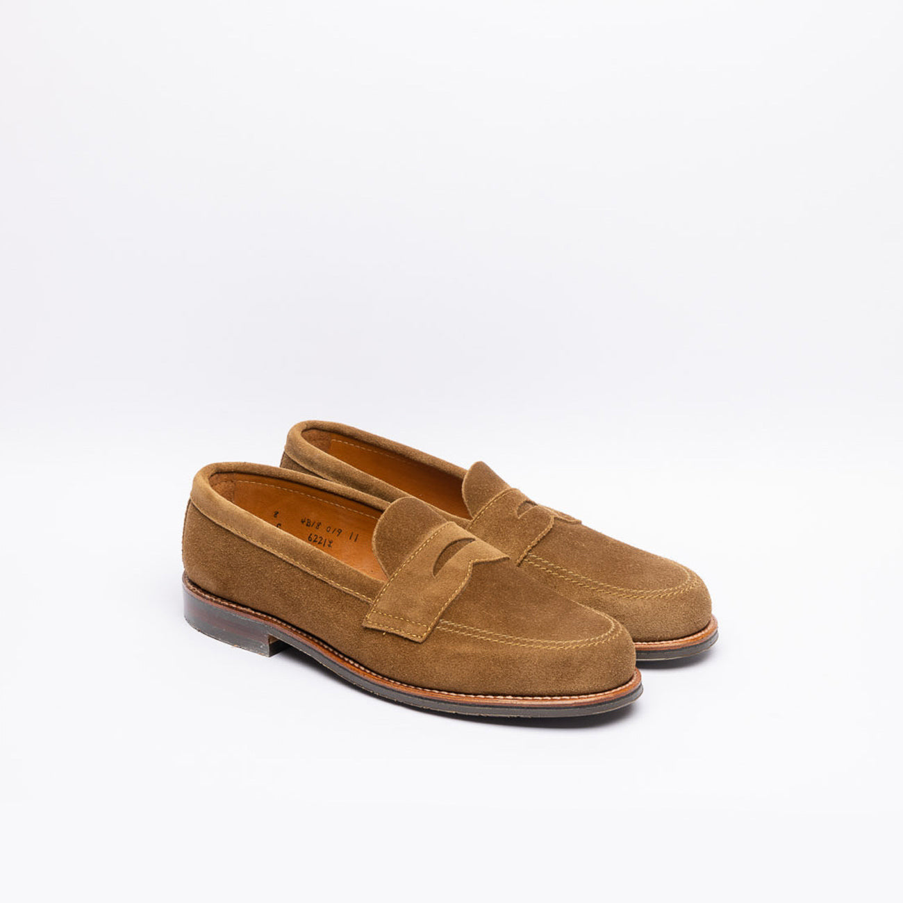 Alden 6221 brown suede penny loafer (Snuff suede)