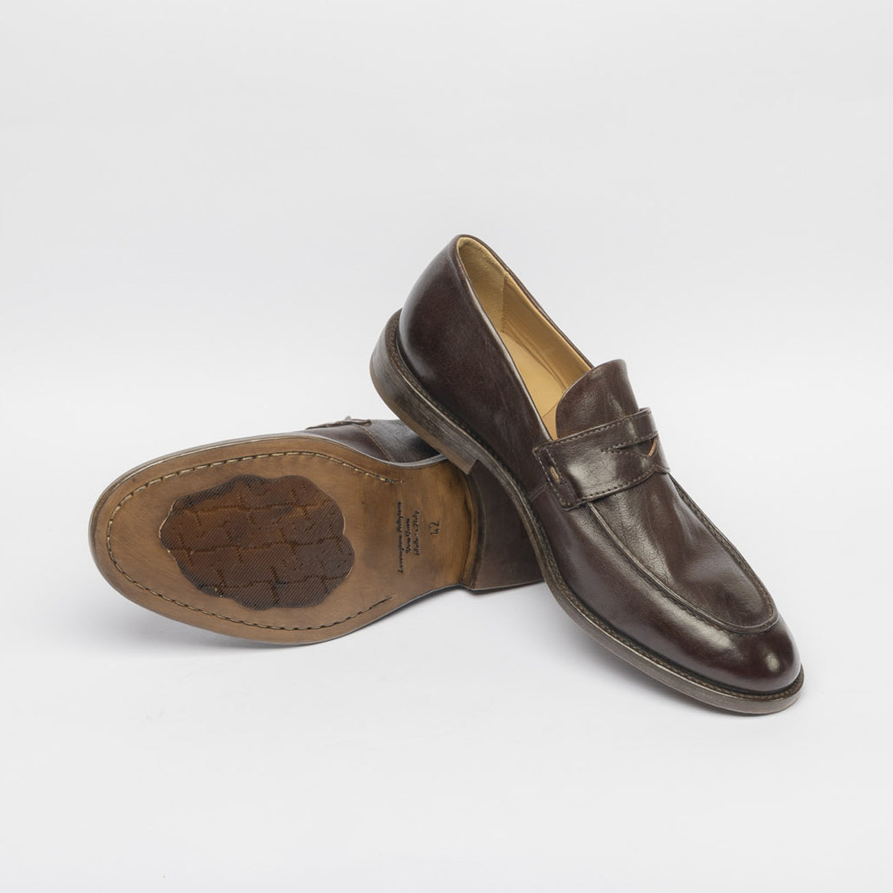 Mocassino penny MOMA Nottingham_U in pelle marrone