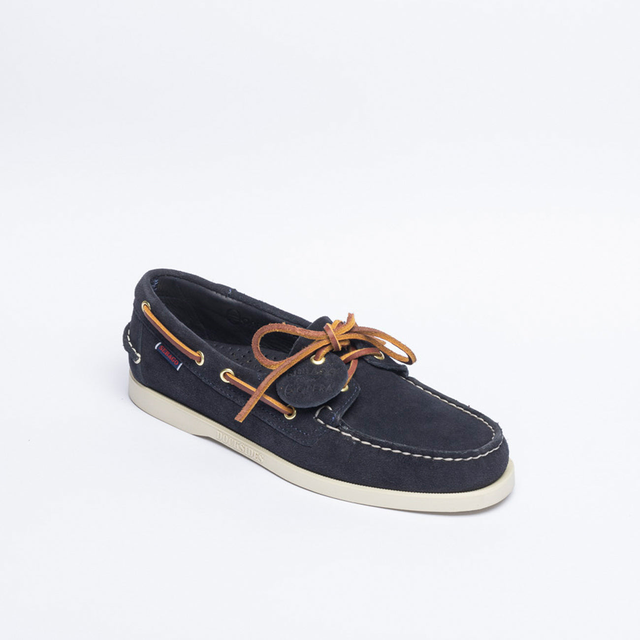 Mocassino da barca Sebago Portalnd Artisan in camoscio blu