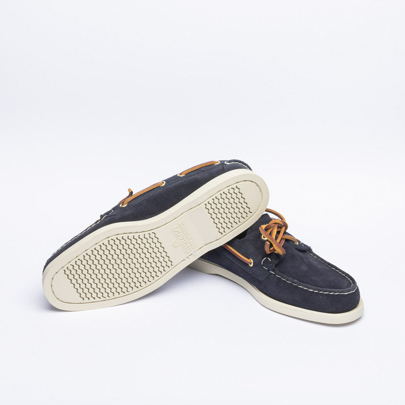 Mocassino da barca Sebago Portalnd Artisan in camoscio blu