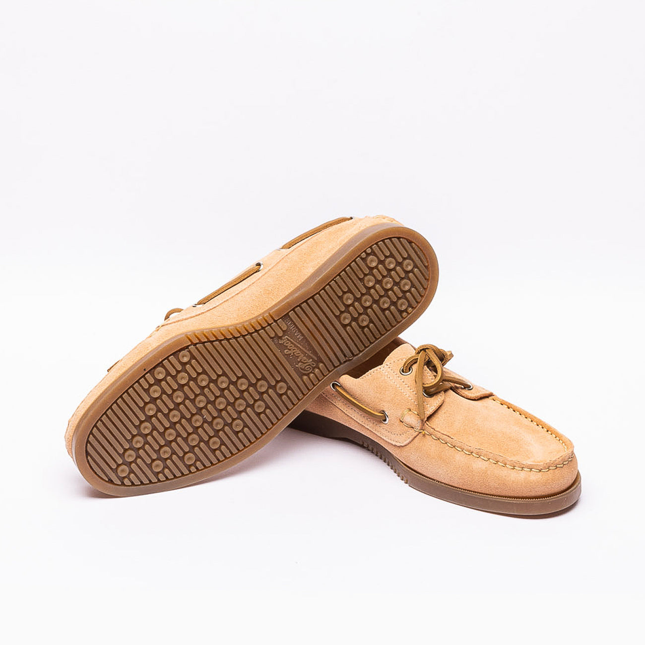 Mocassino da barca Paraboot Barth in camoscio beige (Nude)