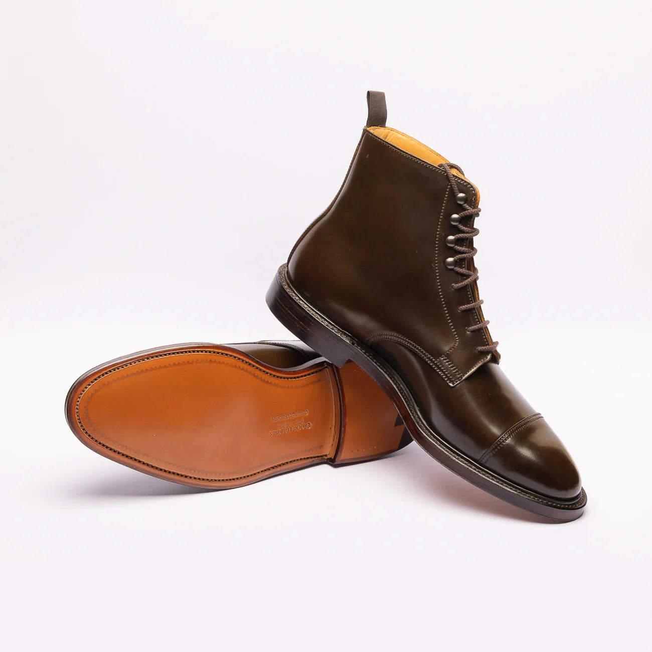 Stivale derby Crockett & Jones Harlech in pelle di cavallo marrone