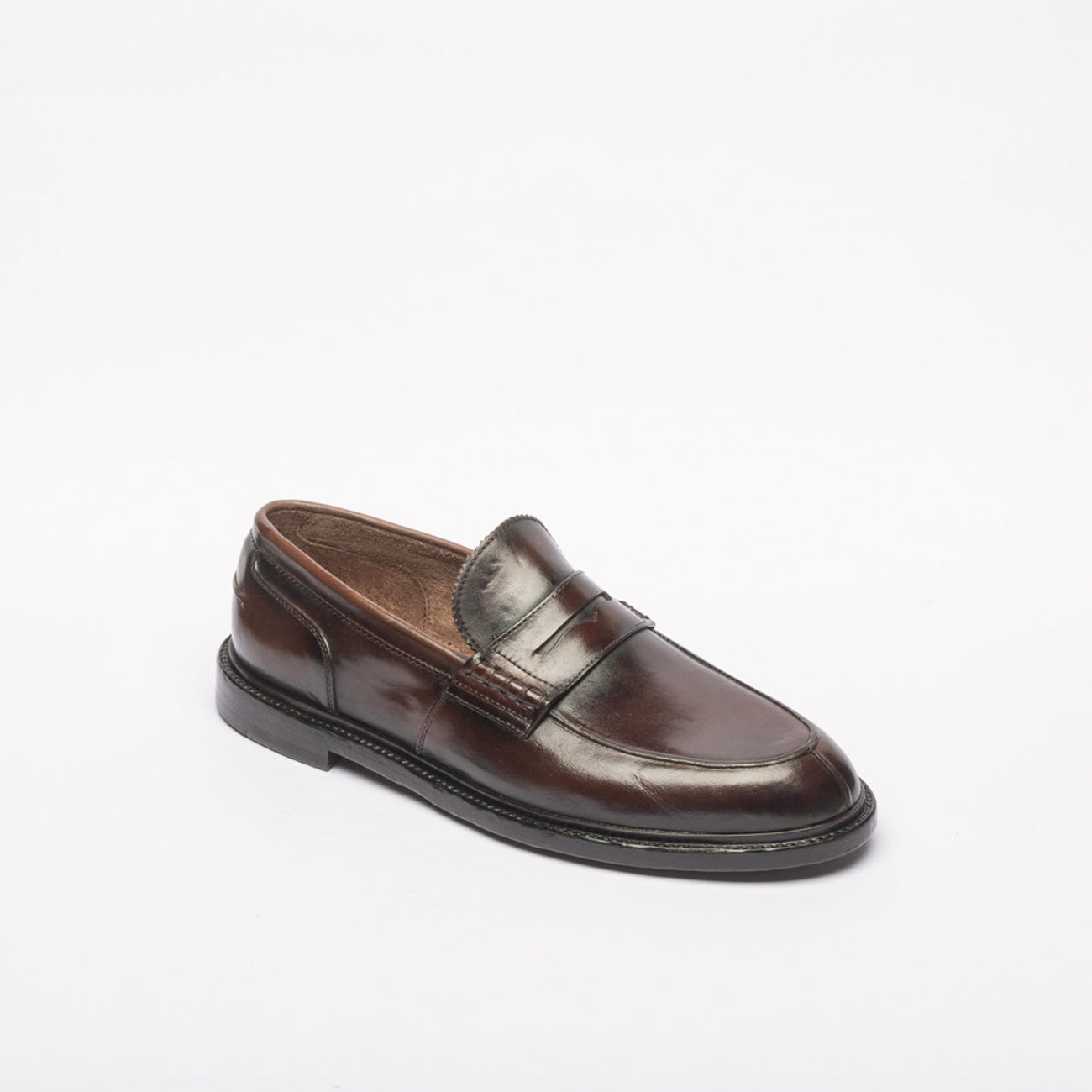 Mocassino penny Officine Creative Sax/001 in pelle bordeaux