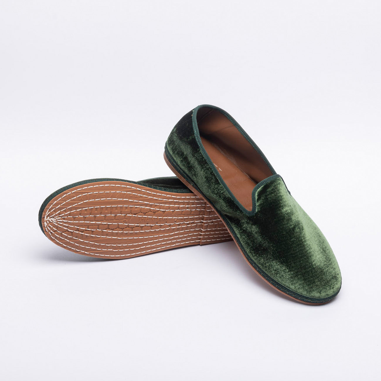Friulana da uomo Miez in velluto verde