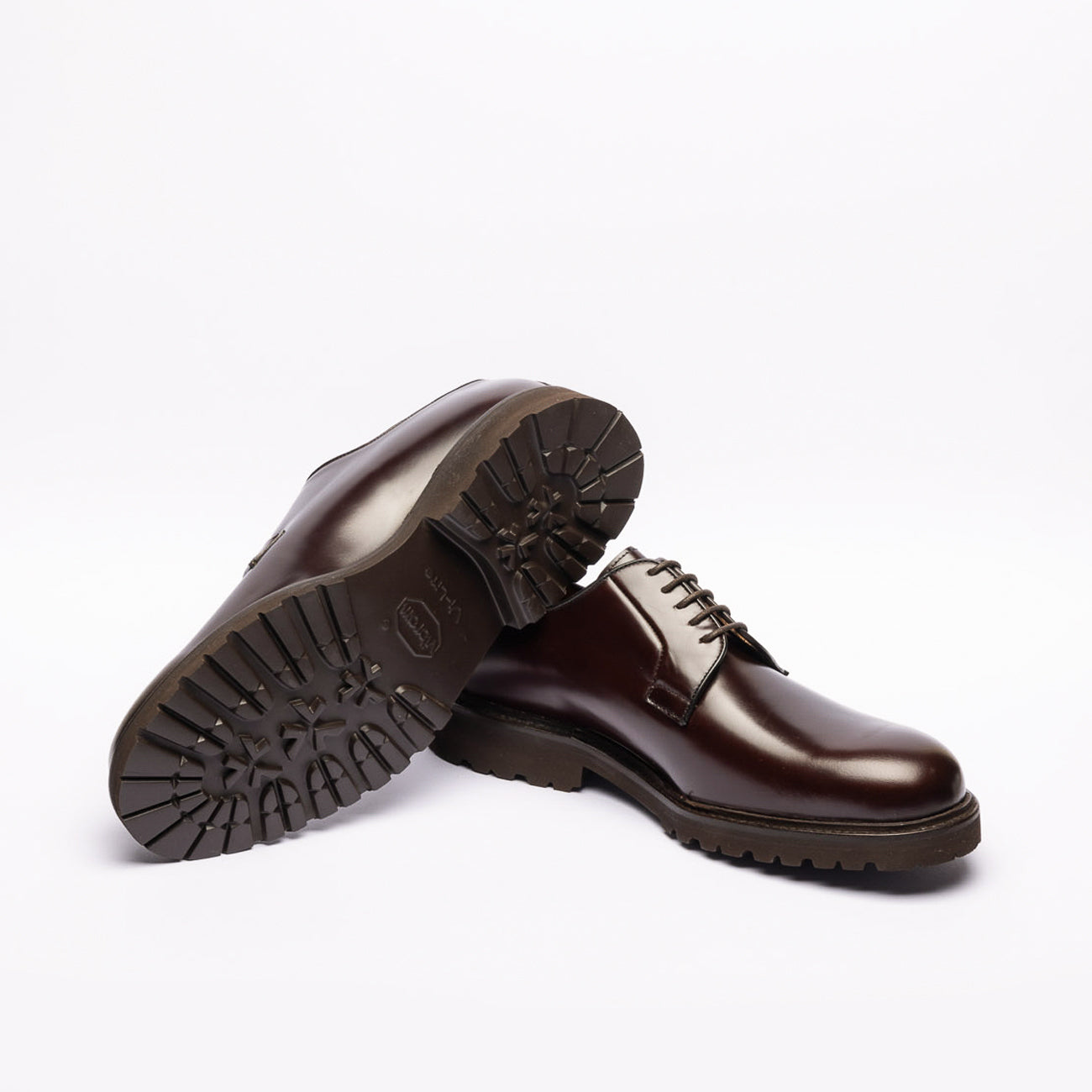 Stringata derby Berwick 5635 in pelle spazzolata bordeaux