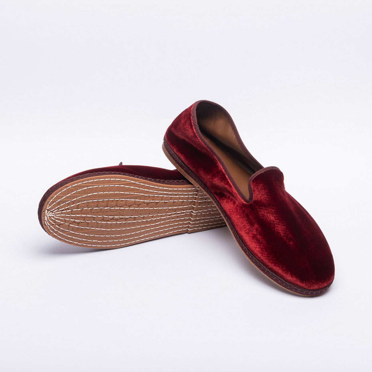 Friulana da uomo Miez in velluto bordeaux