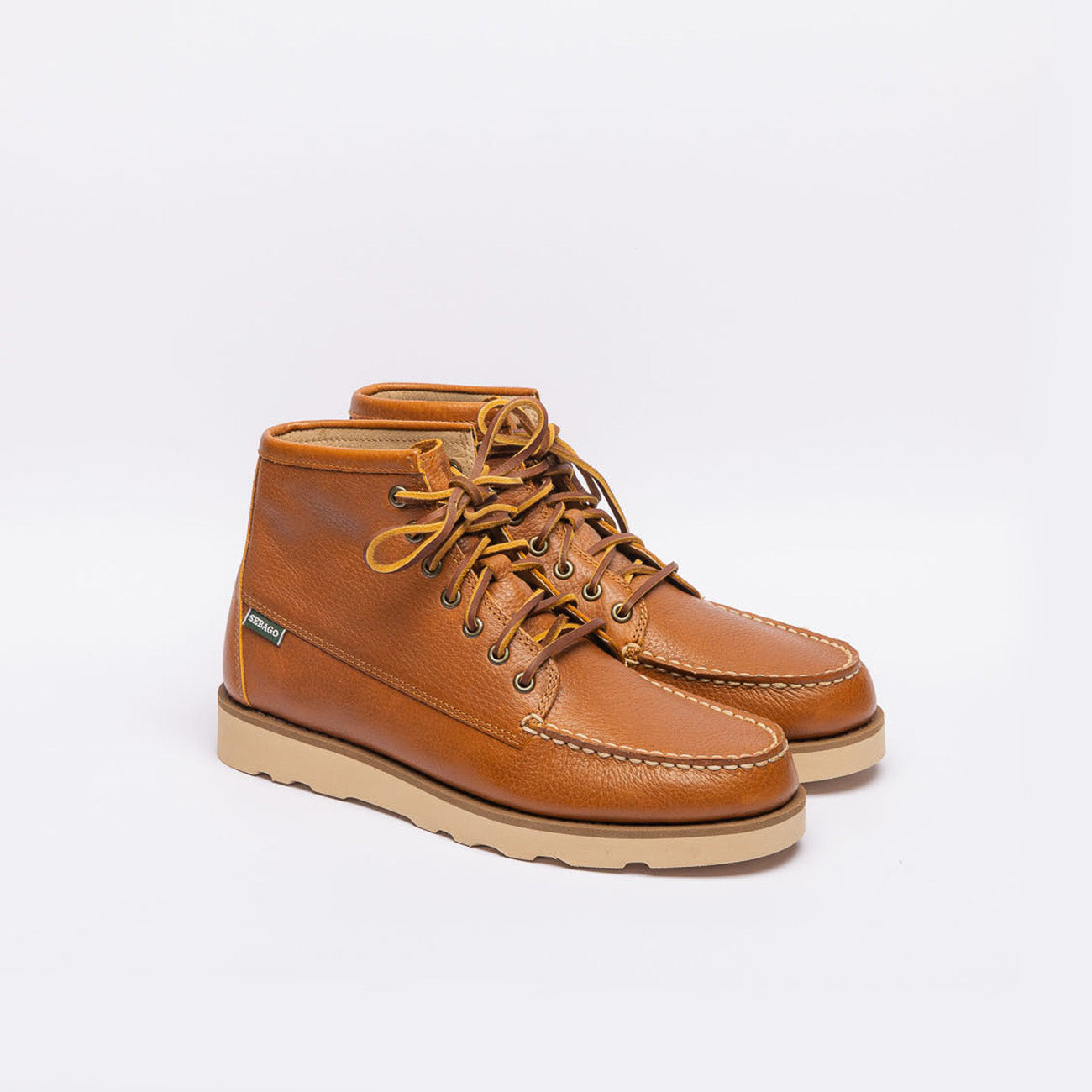 Stivale derby Sebago Tala Mid in pelle martellata marrone