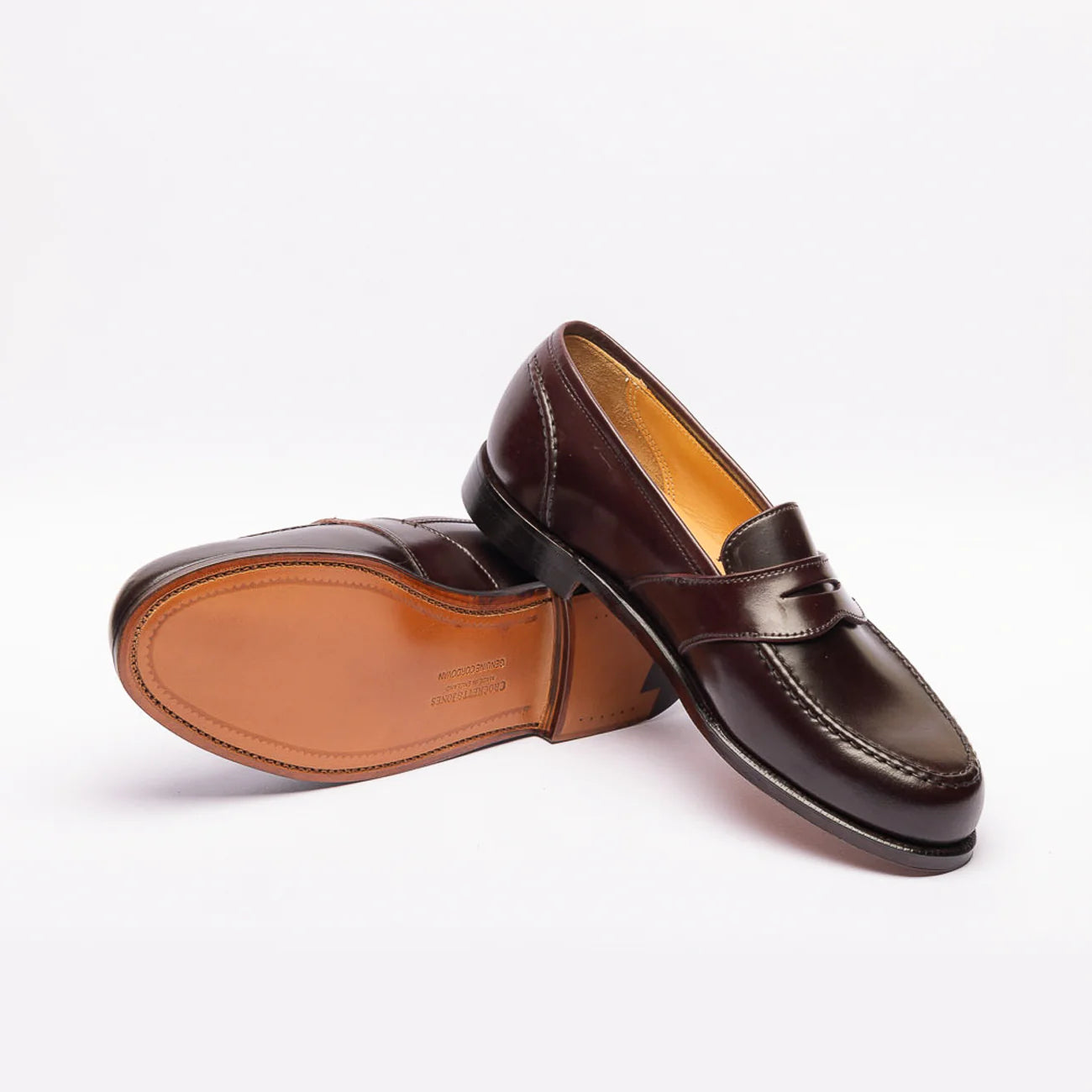 Mocassino penny Crockett & Jones Yale in pelle di cavallo bordeaux