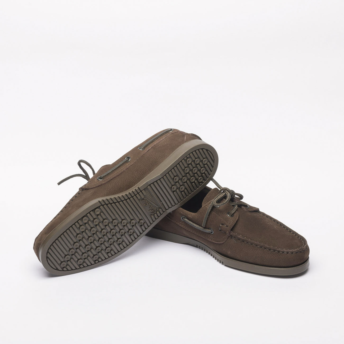 Mocassino da barca Paraboot Barth in nabuk martellato marrone