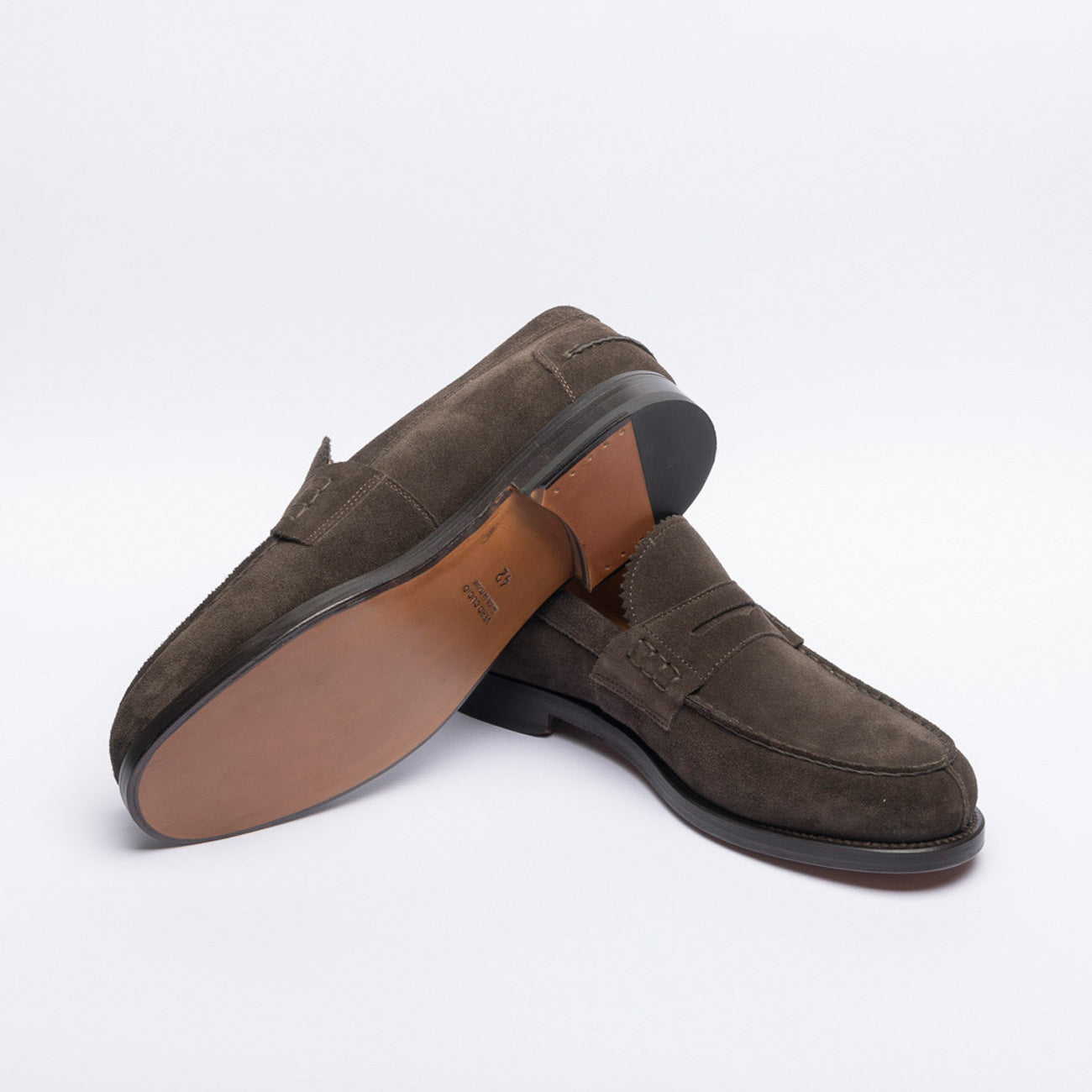 Mocassino penny Borghini GB02 in camoscio marrone