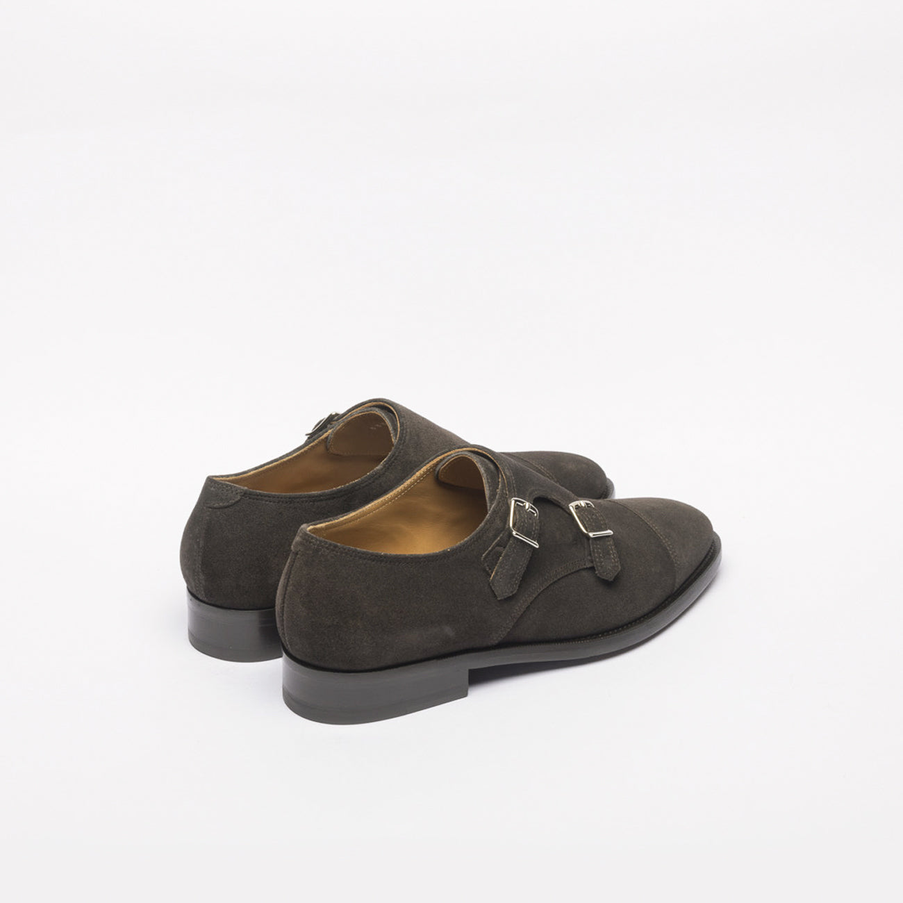 Doppia fibbia Botti 533 in camoscio marrone