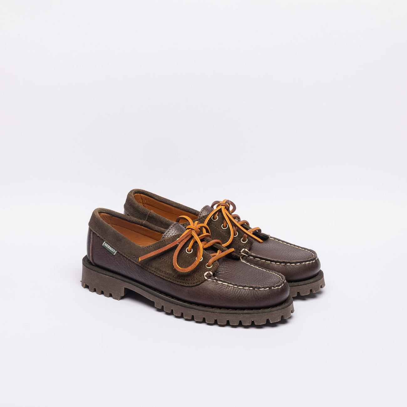 Stringata derby Sebago Askook Lug Suede in pelle e camoscio marrone