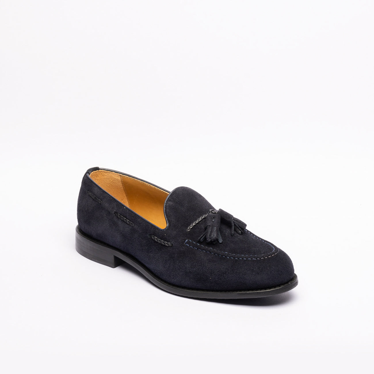 Berwick 4340 blue suede tasseled loafer