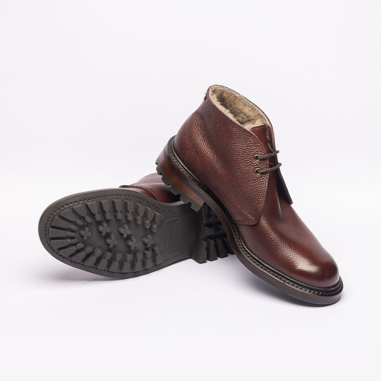 Stivale chukka Cheaney Joseph & Sons Shackleton in pelle martellata bordeaux