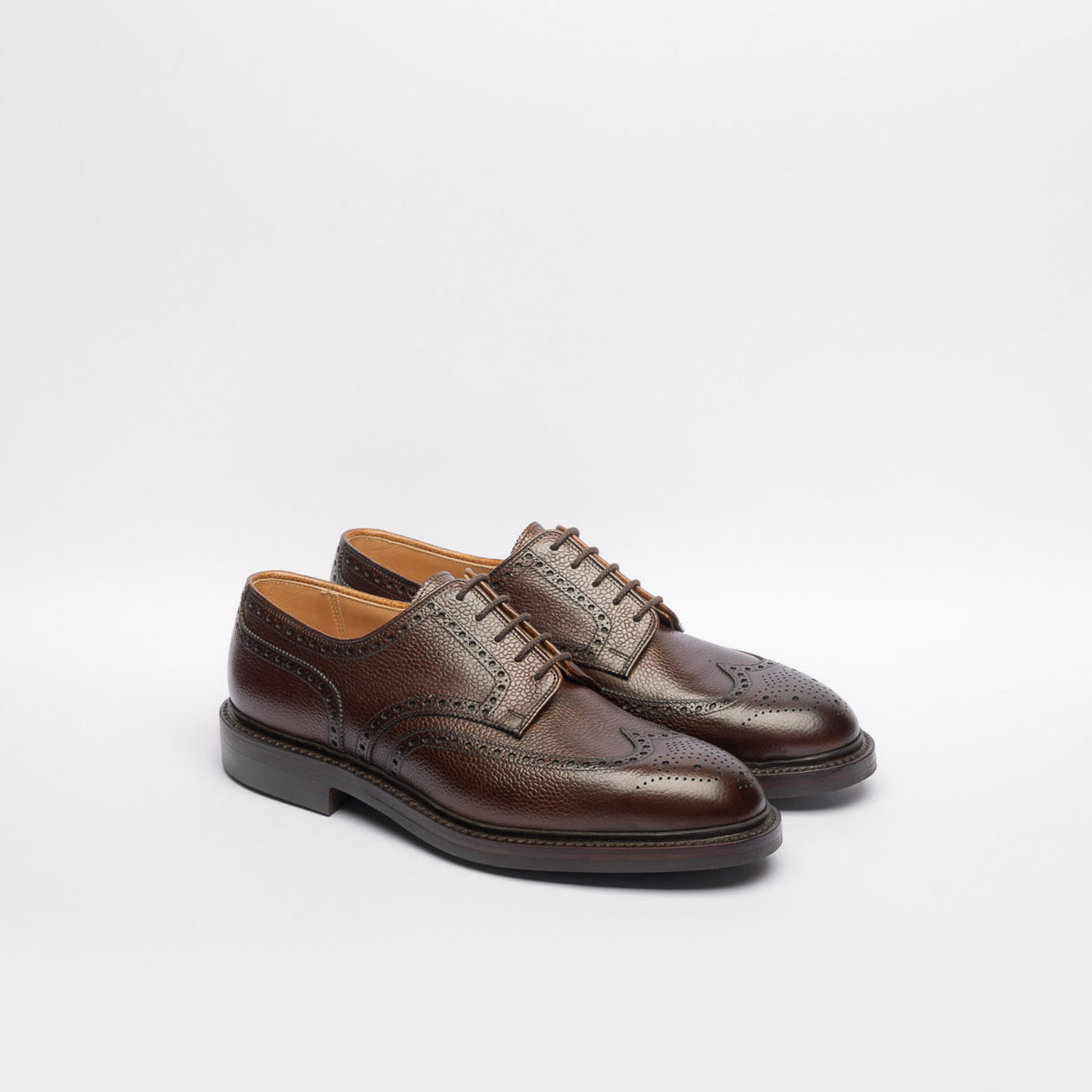 Stringata derby Crockett & Jones Pembroke in pelle martellata marrone