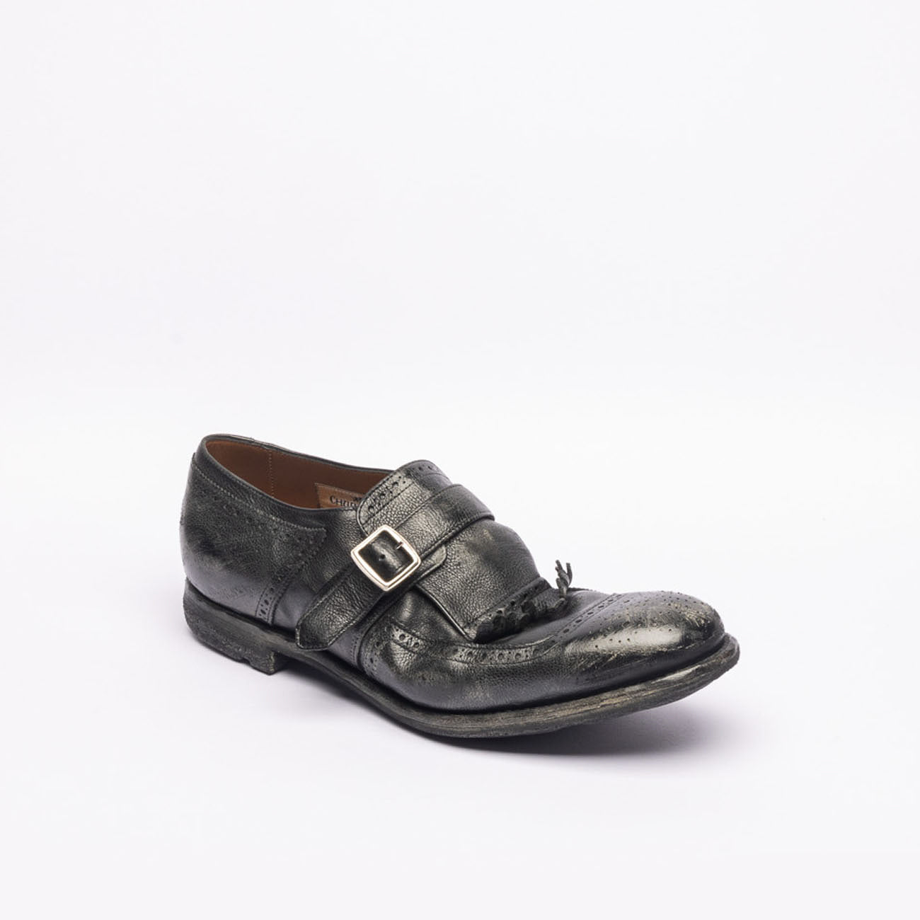 Church's Shanghai single buckle in black leather