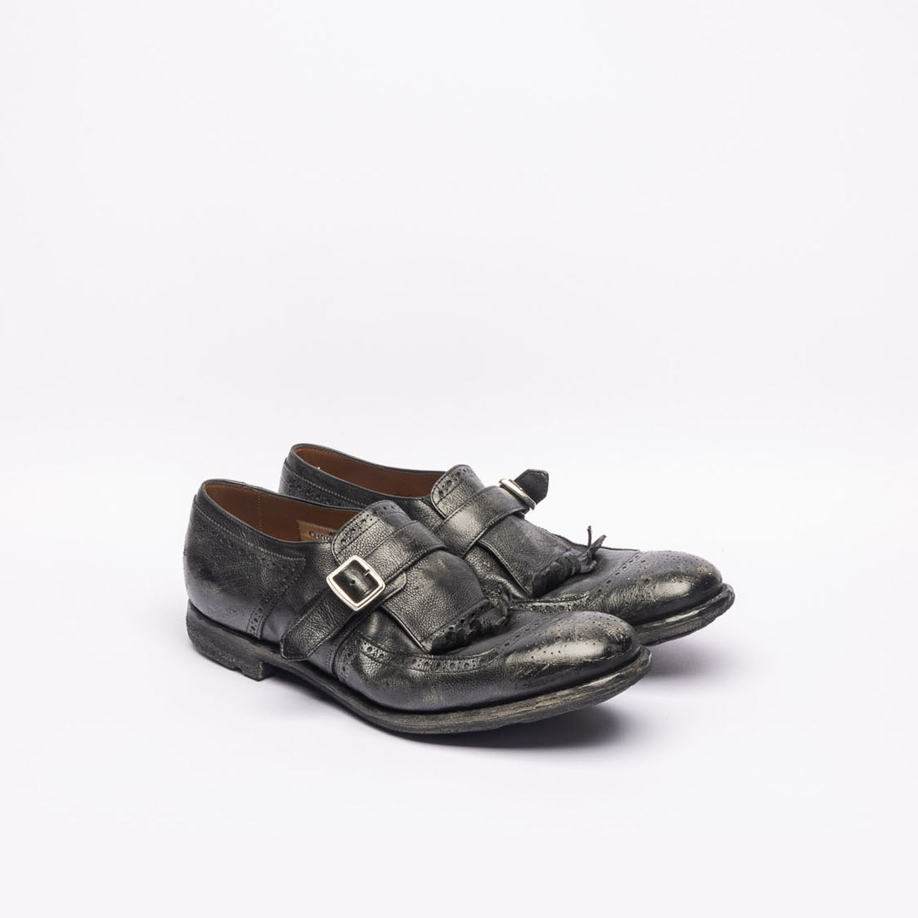 Church's Shanghai single buckle in black leather