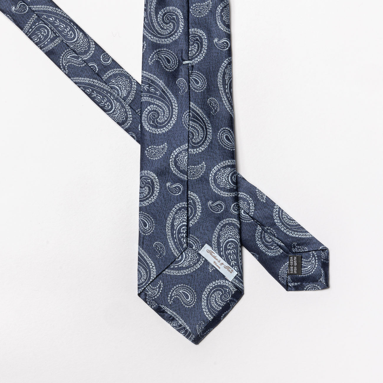 Cravatta 5 pieghe Tailor’s and Ties in seta bluette