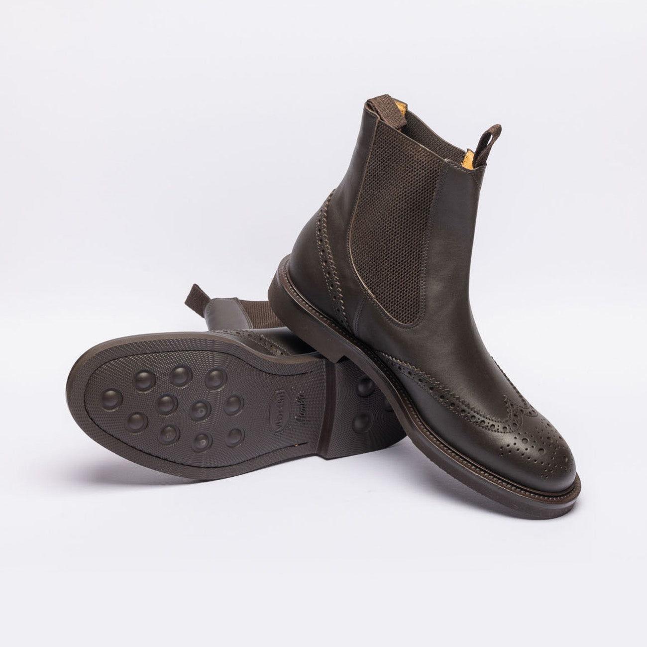 Stivale chelsea Borghini 484 in pelle marrone
