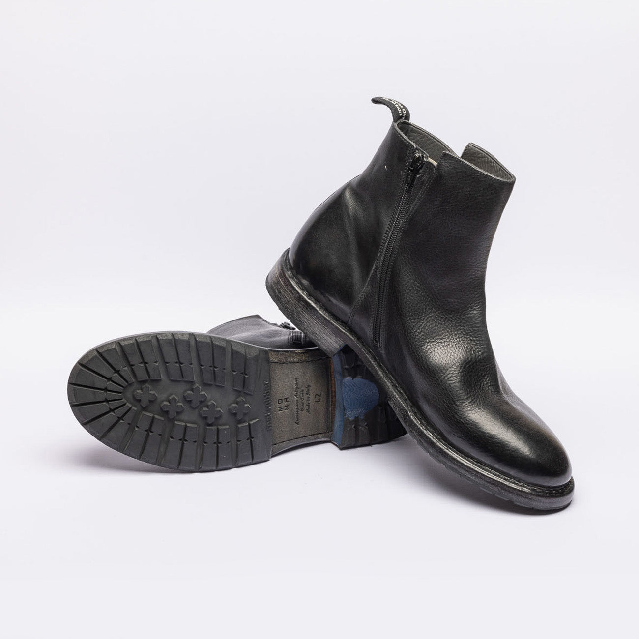 Stivale con zip Moma Rick in pelle nera