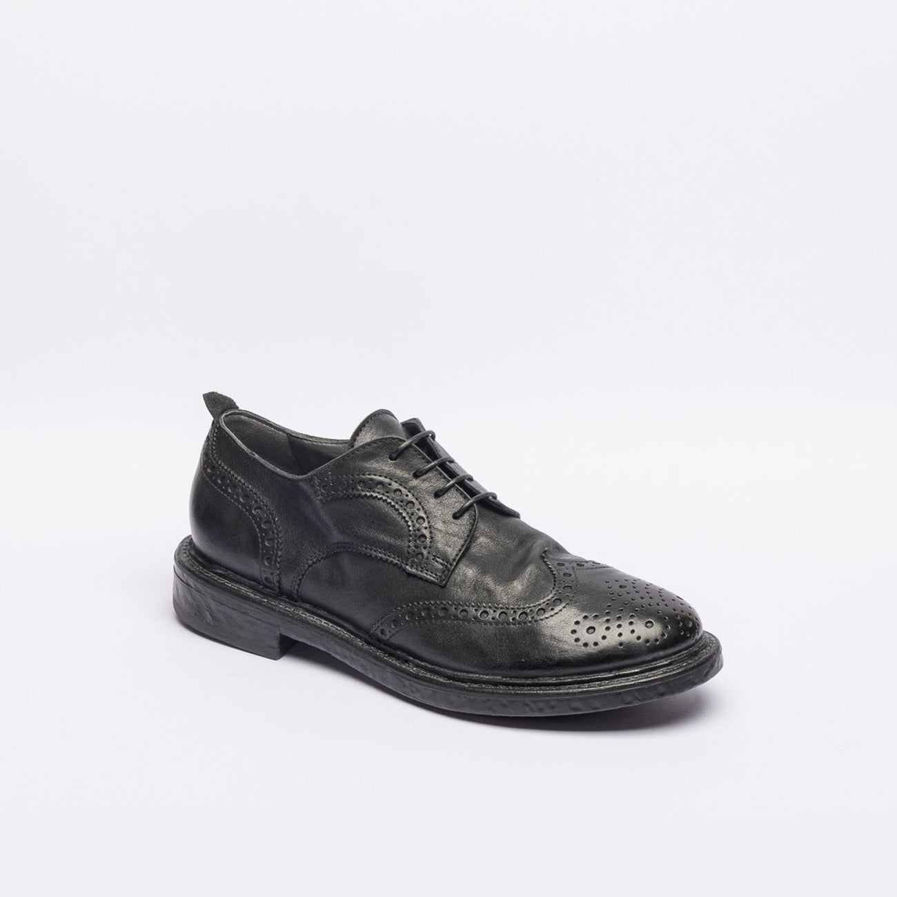Stringata derby Moma Bristol in pelle nera