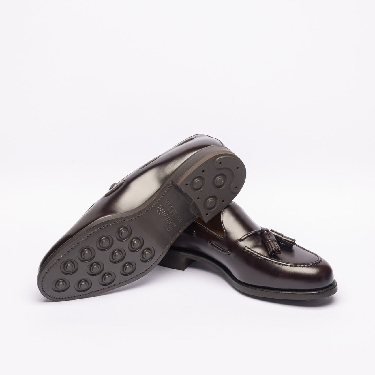 Mocassino con nappine Berwick 8491 in pelle spazzolata bordeaux (Suola Dainite)