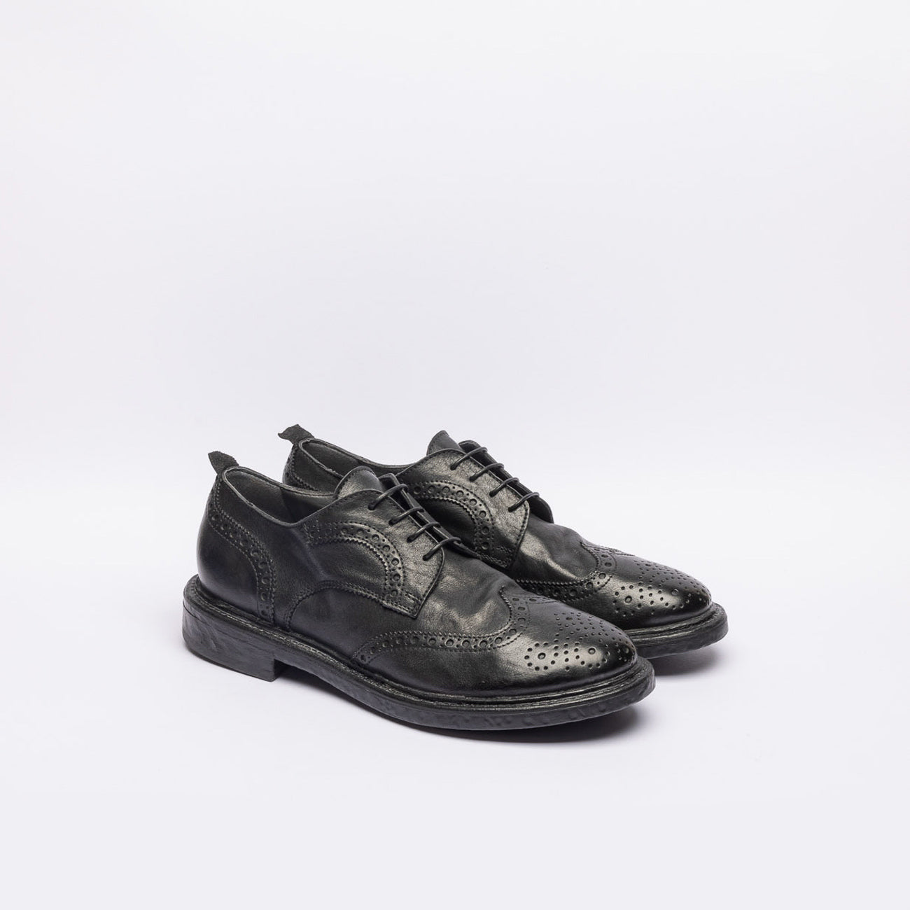 Stringata derby Moma Bristol in pelle nera