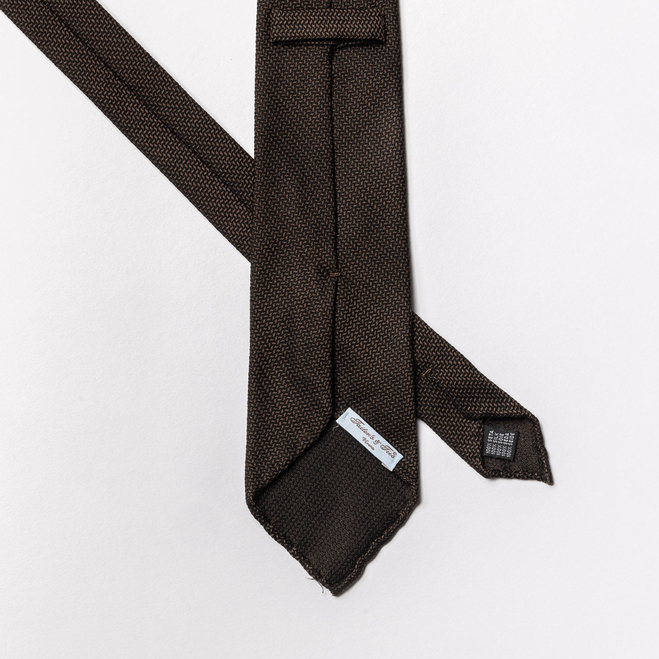 Cravatta sfoderata Tailor’s and Ties in seta marrone