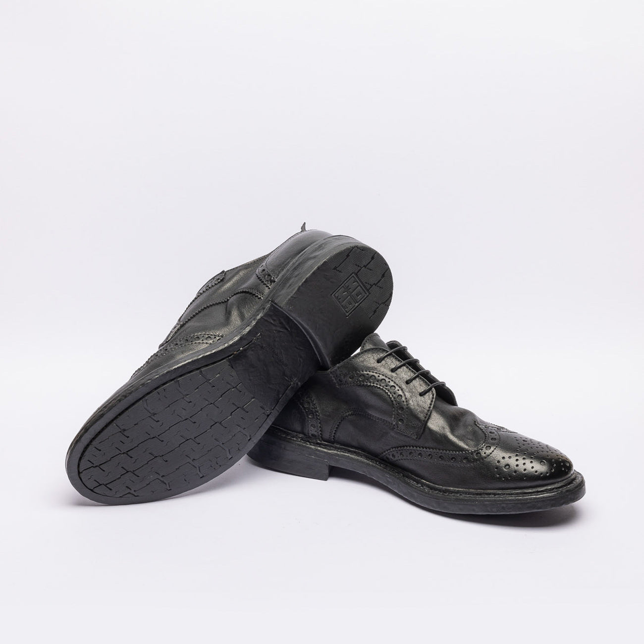 Stringata derby Moma Bristol in pelle nera
