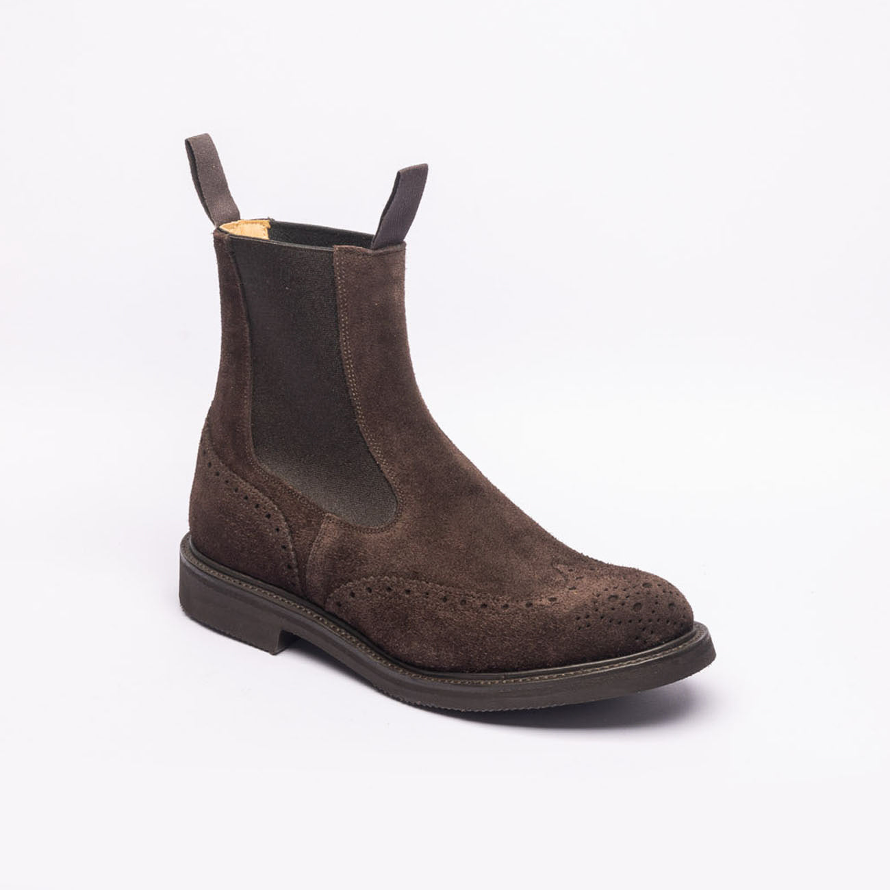 Stivale chelsea Tricker's Henry in camoscio marrone (Charcoal suede)