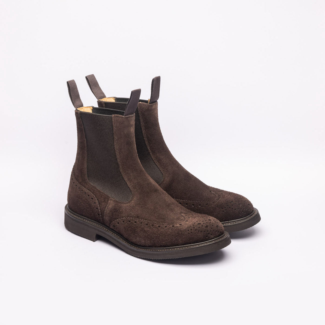 Stivale chelsea Tricker's Henry in camoscio marrone (Charcoal suede)