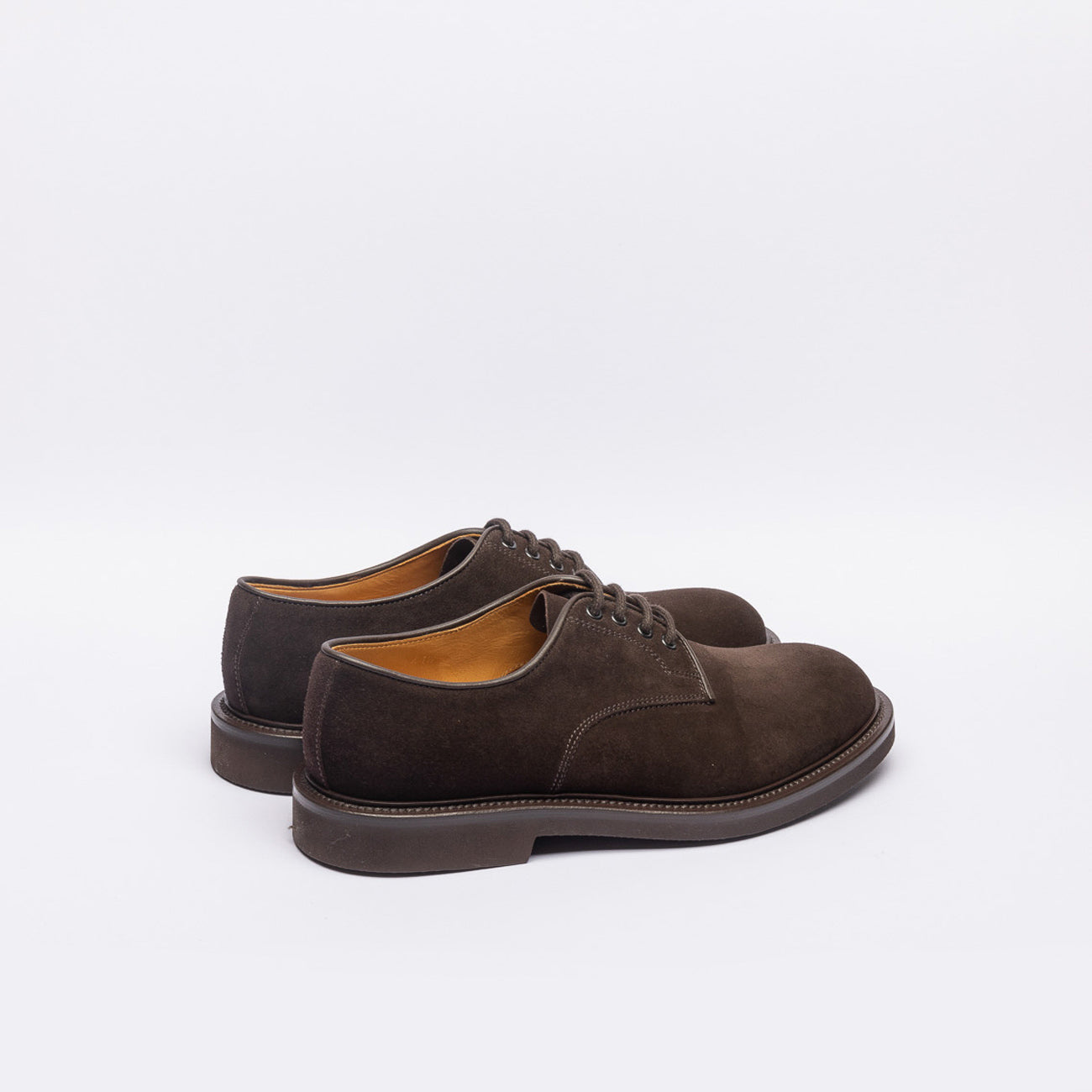 Stringata derby Borghini 470 in camoscio marrone (Suola in gomma)