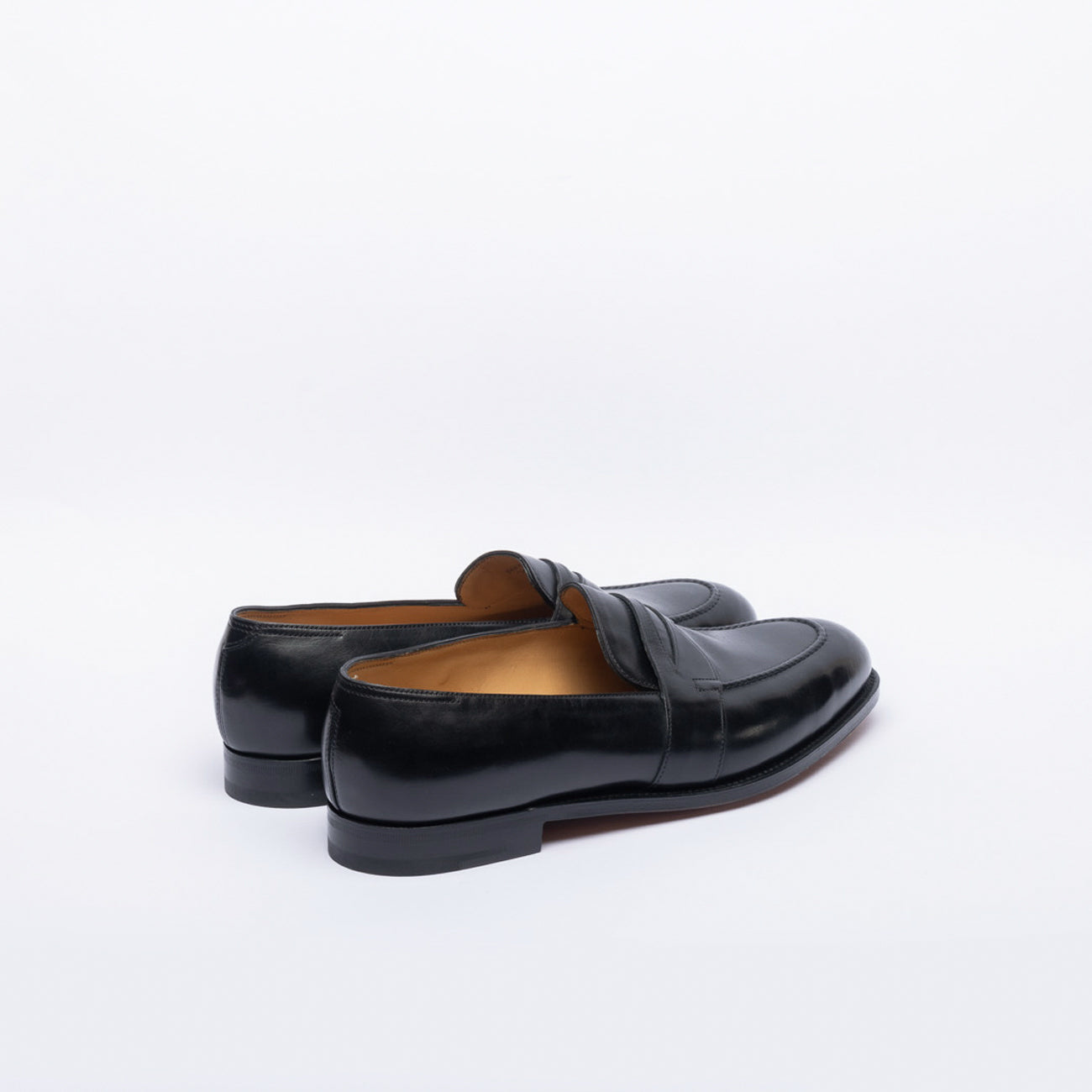 John Lobb Fencote penny loafer moccasin in black leather