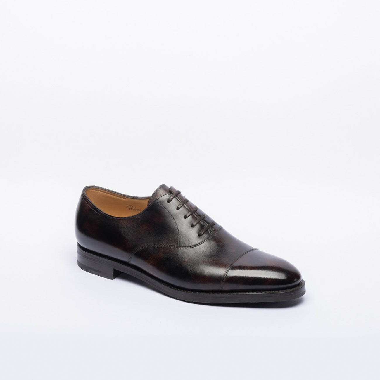 John Lobb City II dark brown museum calf oxford laced-up shoe (Flexi Rasp Sole)