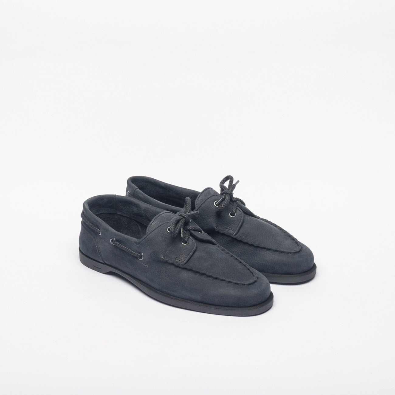 Mocassino da barca John Lobb Foil in nabuk blu