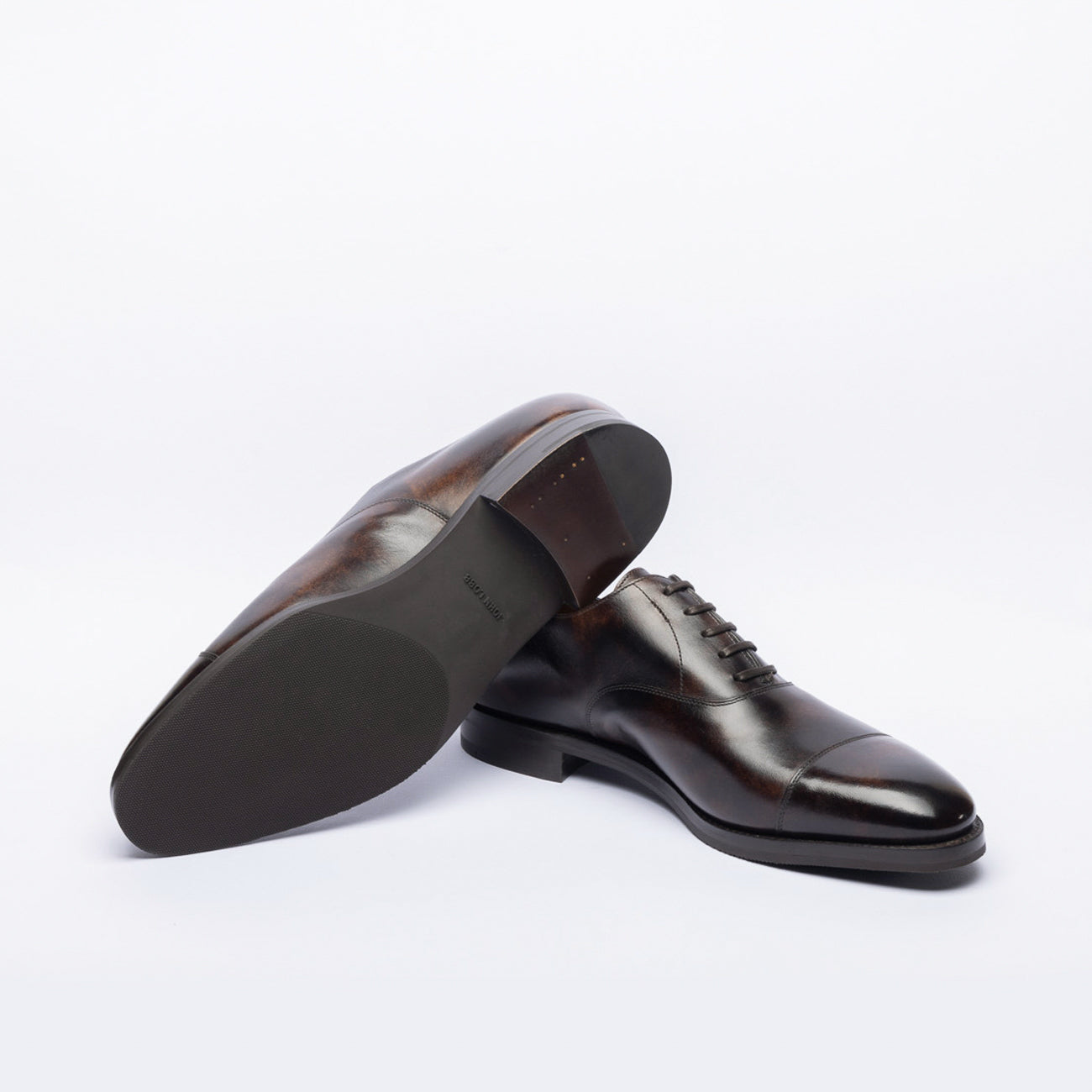 John Lobb City II dark brown museum calf oxford laced-up shoe (Flexi Rasp Sole)