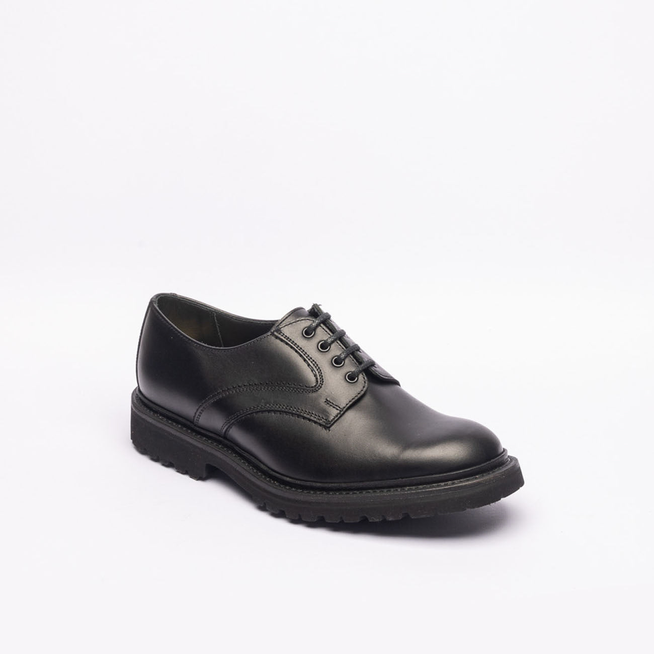 Stringata derby Tricker's Bradley in pelle nera